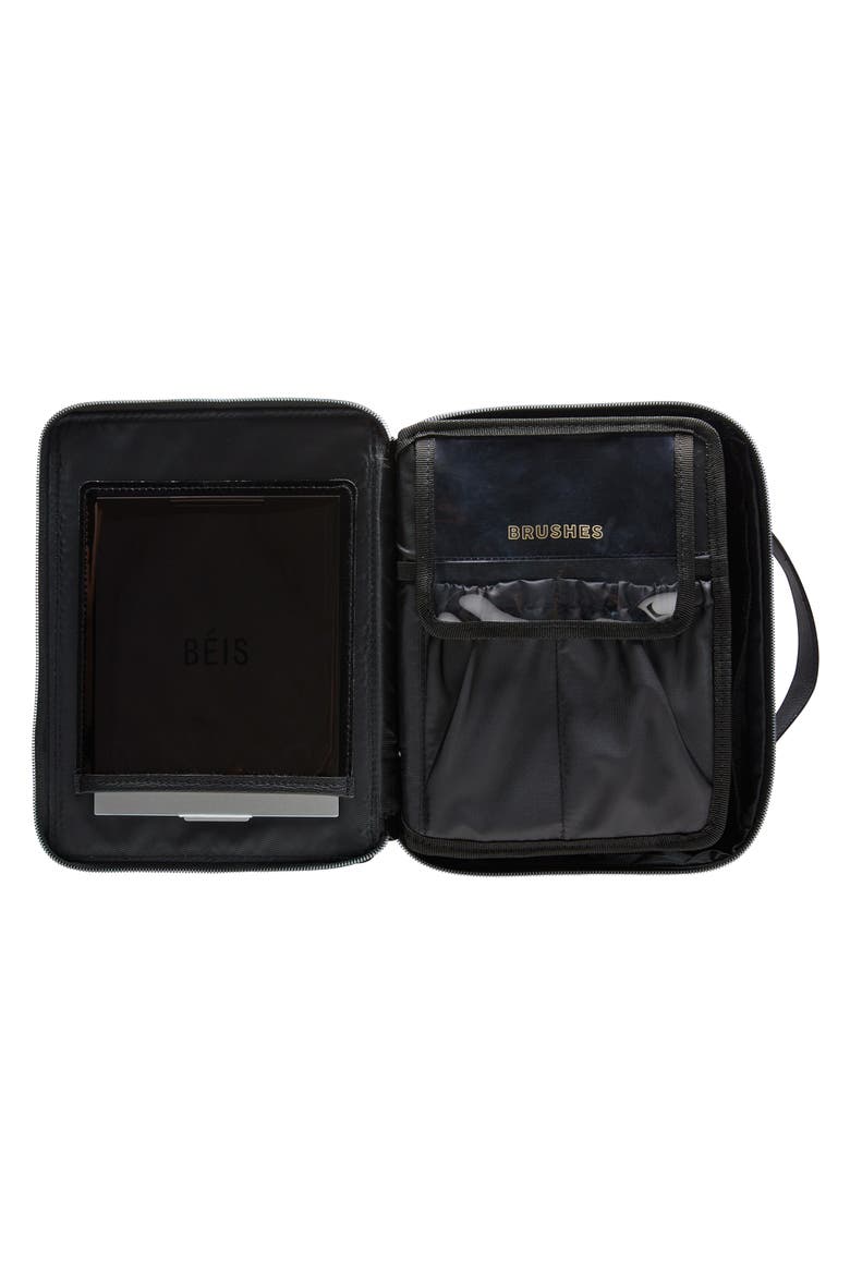 Travel Cosmetics Case, Alternate, color, BLACK