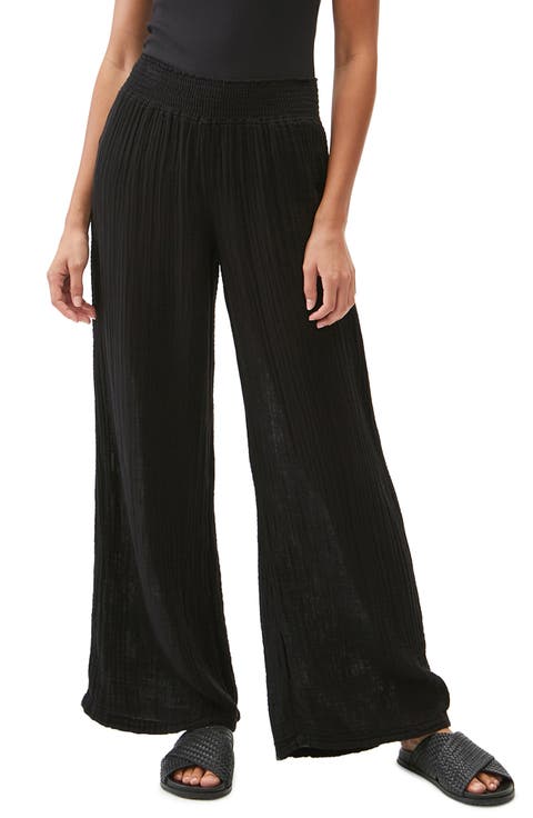 Smocked Wide Leg Pants