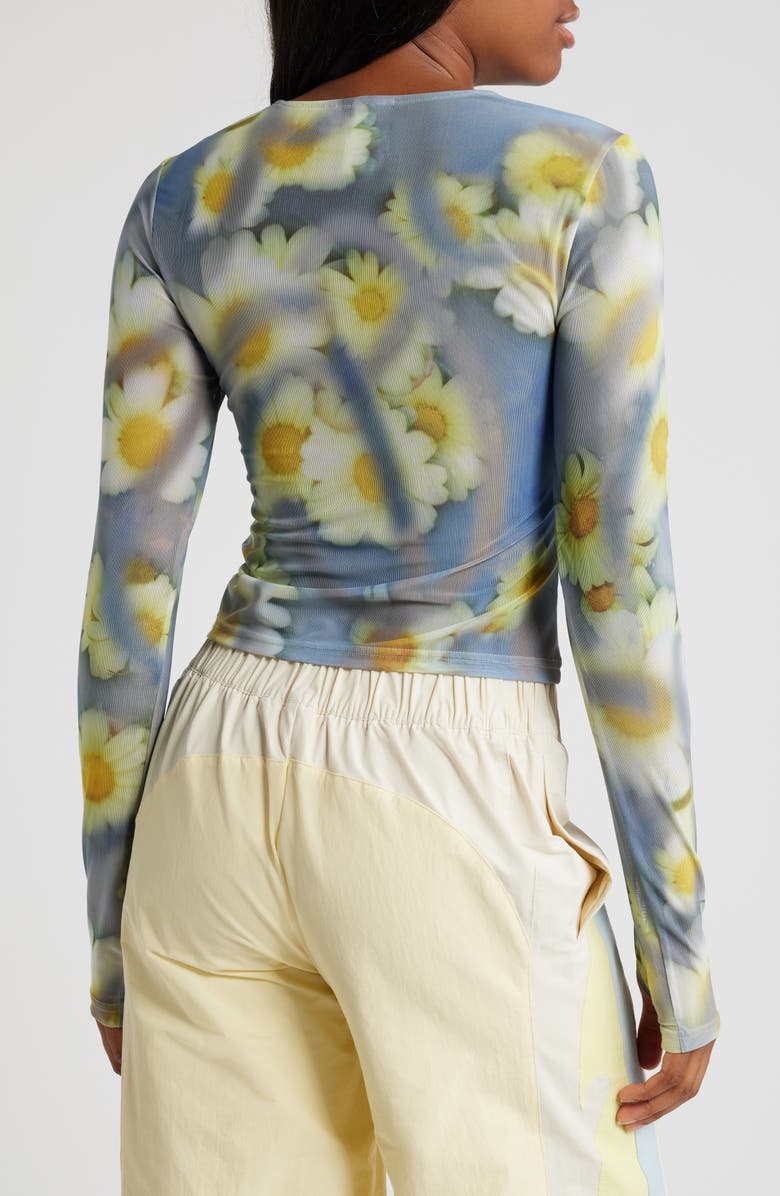 PUMA x Collina Strada Mesh Long Sleeve Top, Alternate, color, Yellow Pear-Aop