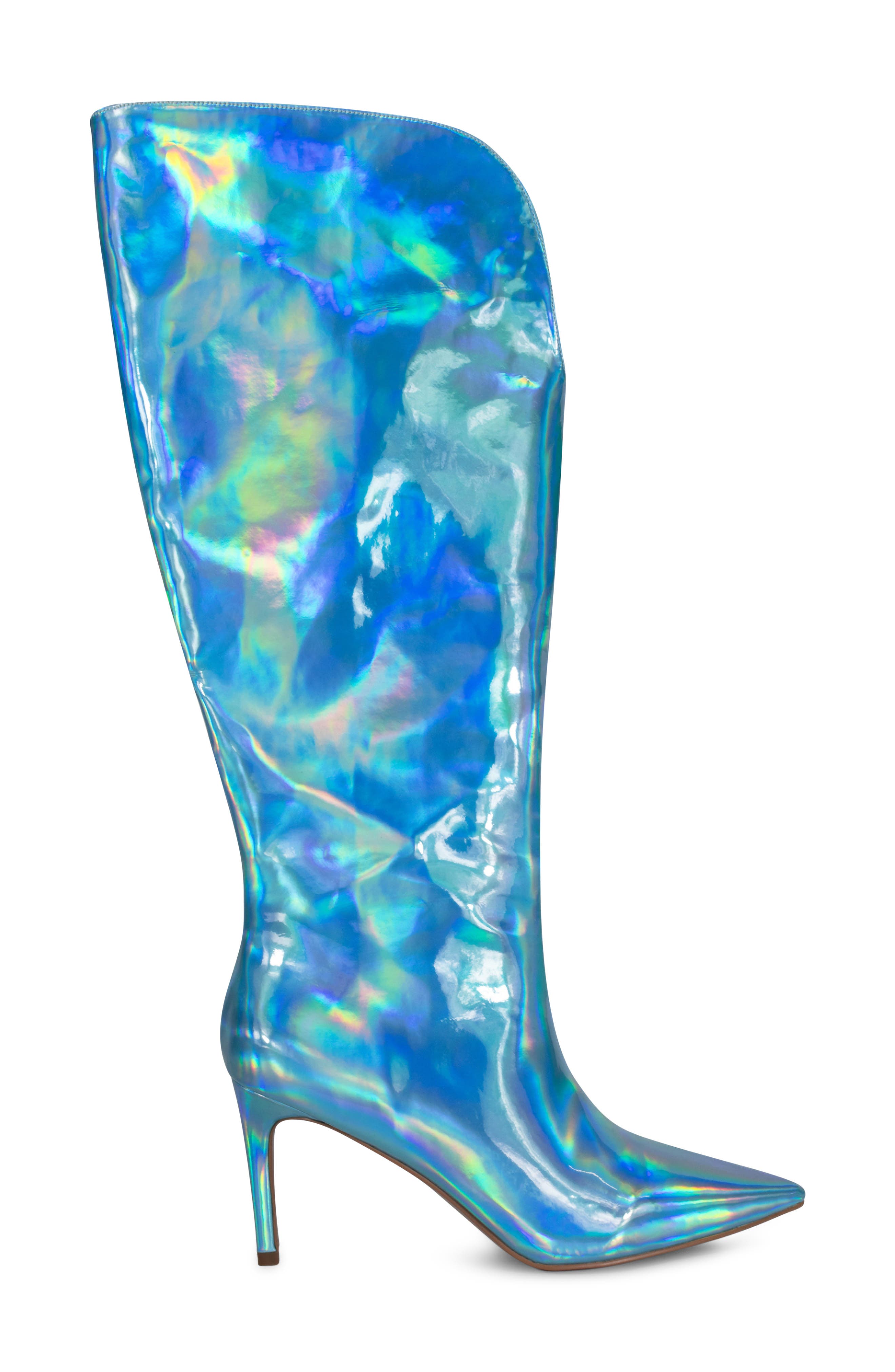 Kay Faux Leather Knee High Boot, Alternate, color, BLUE
