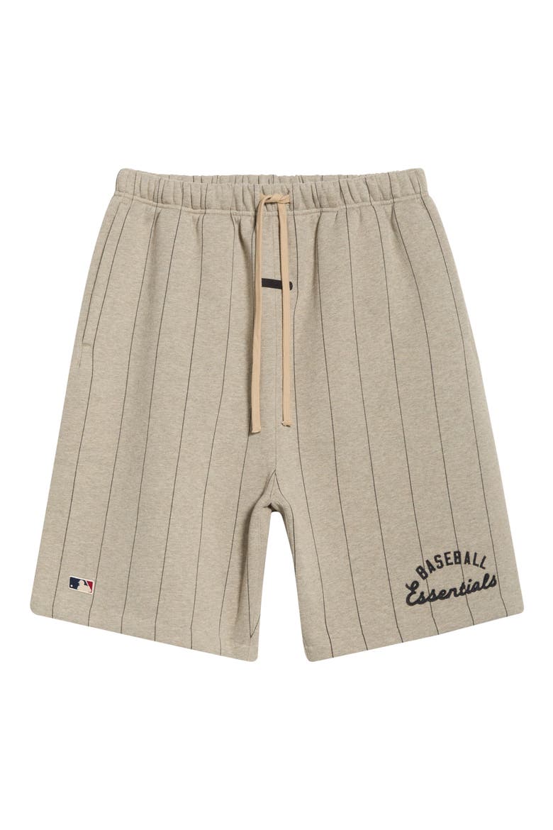 x MLB '90s Drawstring Cotton Blend Sweat Shorts, Alternate, color, SEAL HEATHER/ BLACK PINSTRIPES