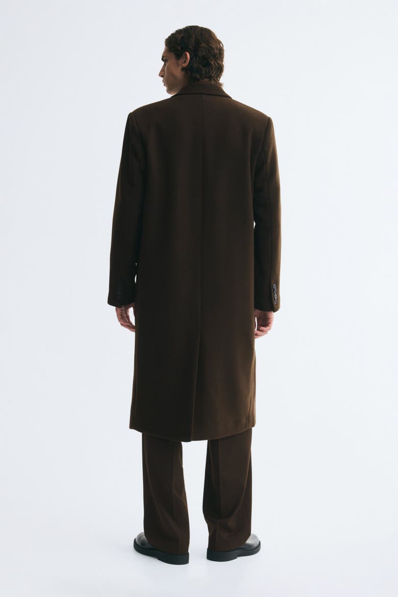 Double-breasted Wool-blend Coat, Alternate, color, Dark khaki green