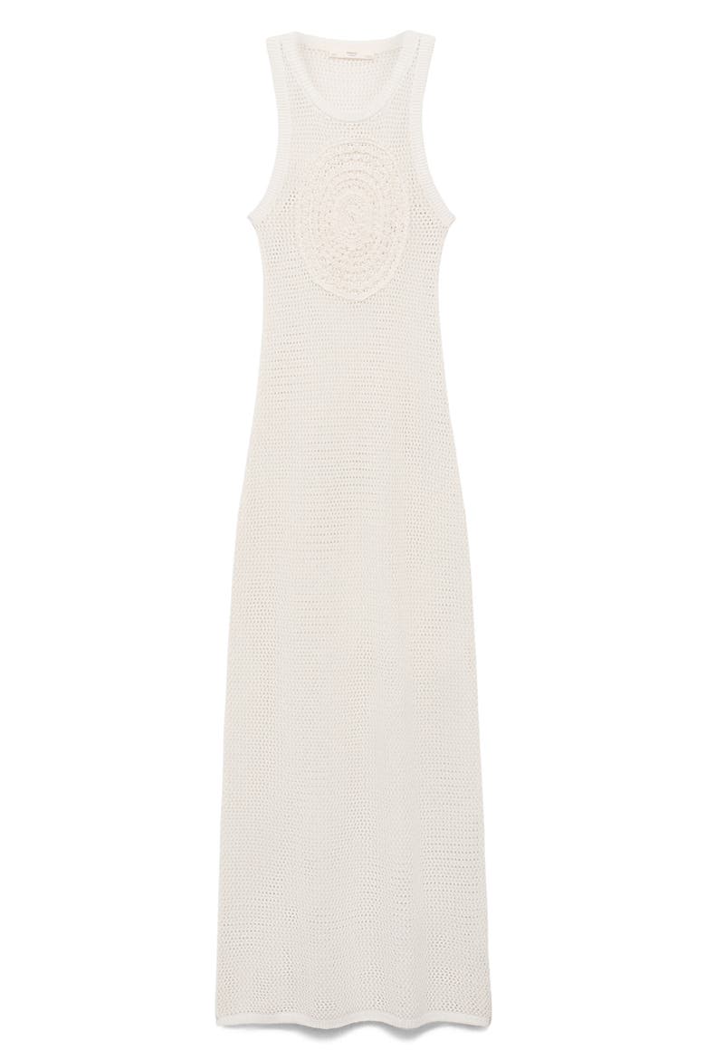 Crochet Appliqué Sheer Cotton Blend Cover-Up Dress, Main, color, OFF WHITE