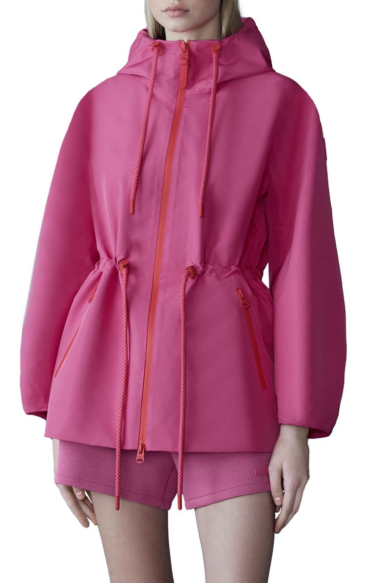 Mackage Kalea Windproof & Water Resistant Recycled Polyester Jacket, Main, color, Azalea-Lava