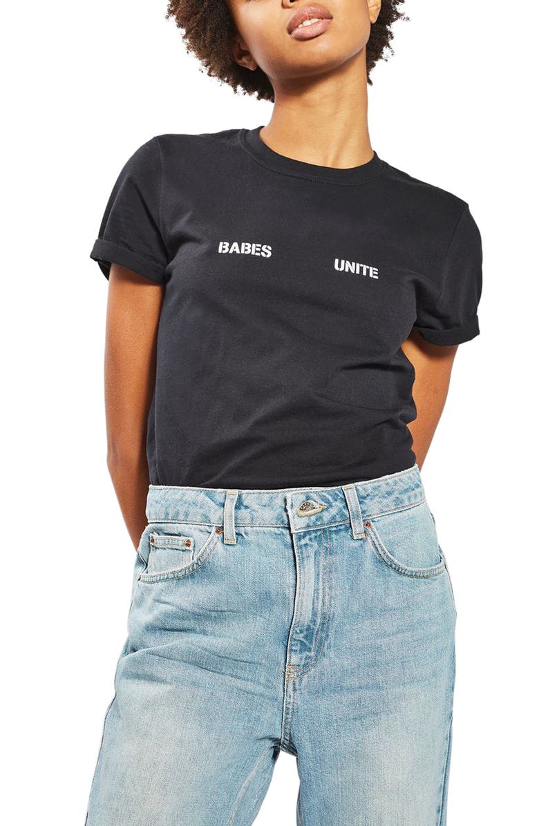Topshop Babes Unite Tee, Main, color, 