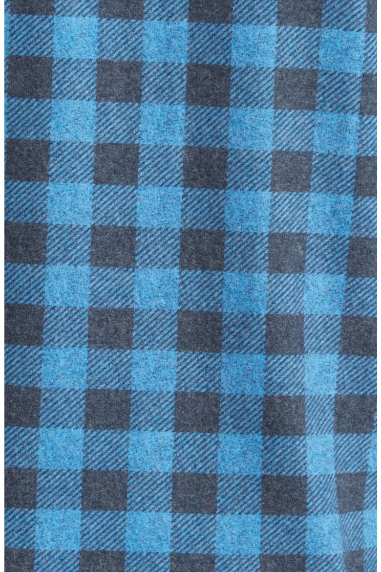 Dry Touch® Performance Buffalo Check Fleece Button-Up Shirt, Alternate, color, BLUE