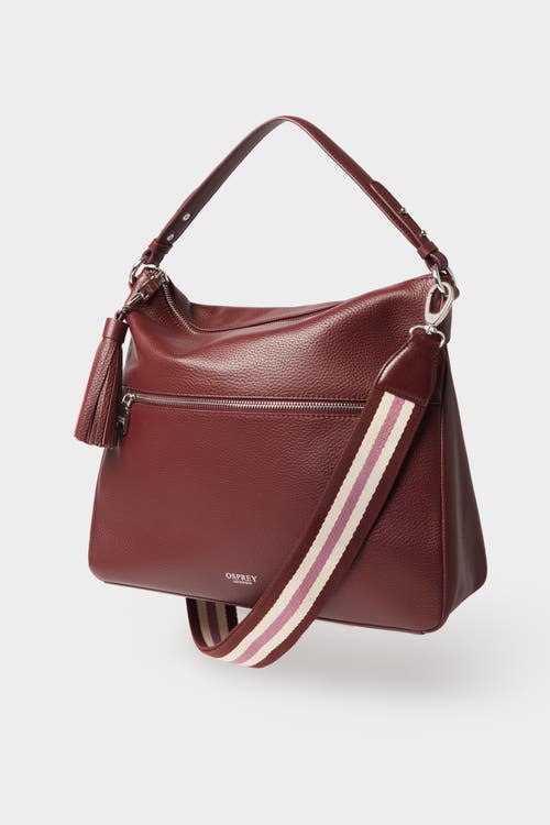 Osprey London The Stella Leather Hobo Bag in Merlot at Nordstrom