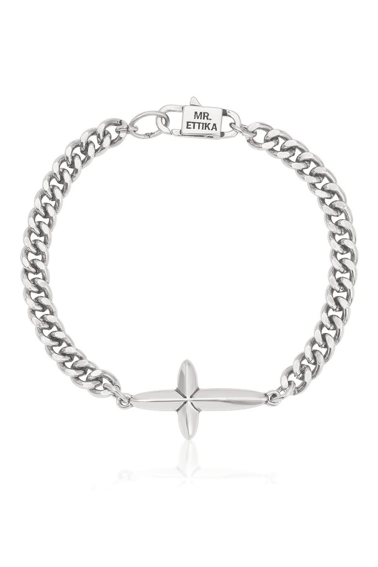 Faithful Emblem Bracelet, Main, color, SILVER