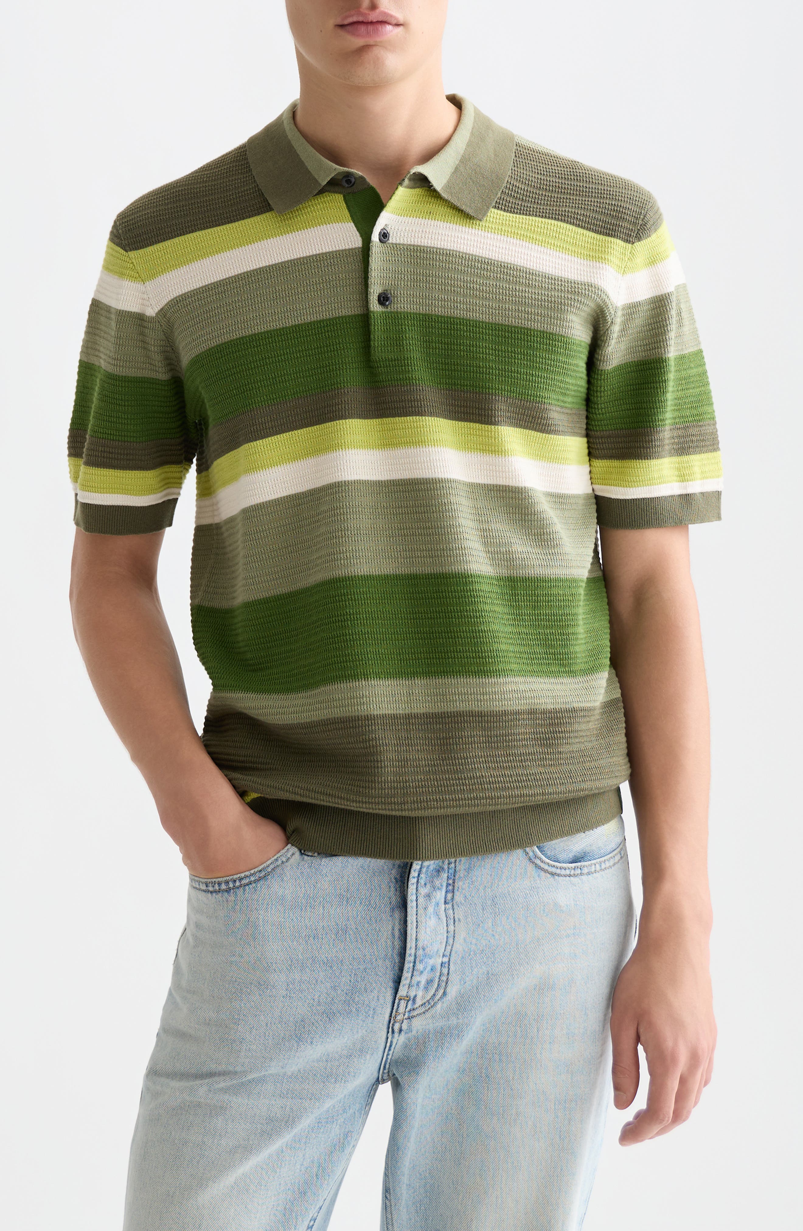 Stripe Textured Polo - image 5