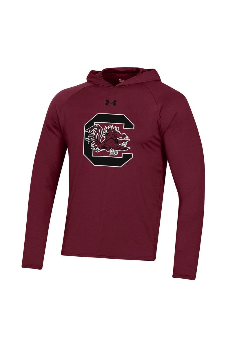 Under Armour Men's Under Armour  Garnet South Carolina Gamecocks School Logo Raglan Long Sleeve Hoodie Performance T-Shirt, Alternate, color, 