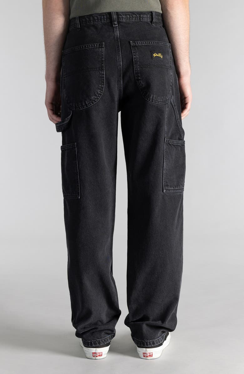 STAN RAY 80s Tapered Leg Cotton Denim Denim Painter Pants, Alternate, color, Stonewashed Black Denim