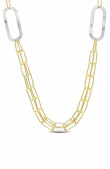 Two-Tone Paperclip Chain Necklace