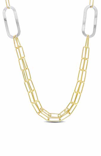 DELMAR Two-Tone Paperclip Chain Necklace