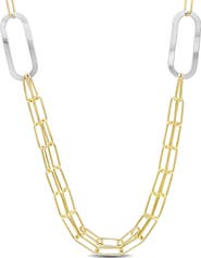 DELMAR Two-Tone Paperclip Chain Necklace