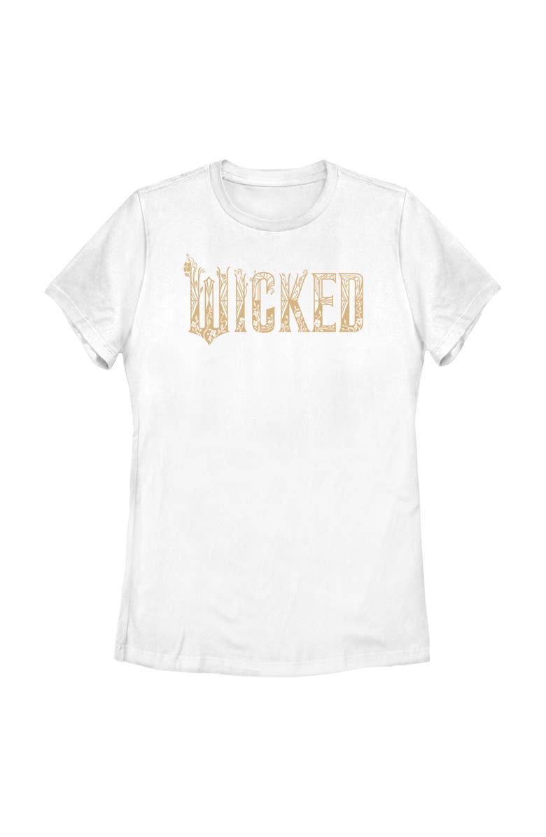 Wicked: For Good Women's Wicked For Good Official Floral Logo  Graphic T-Shirt, Main, color, White