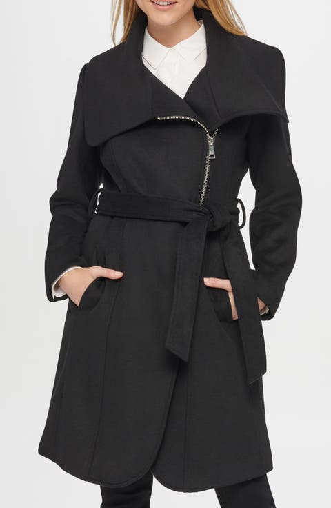 Asymmetric Wool Blend Coat