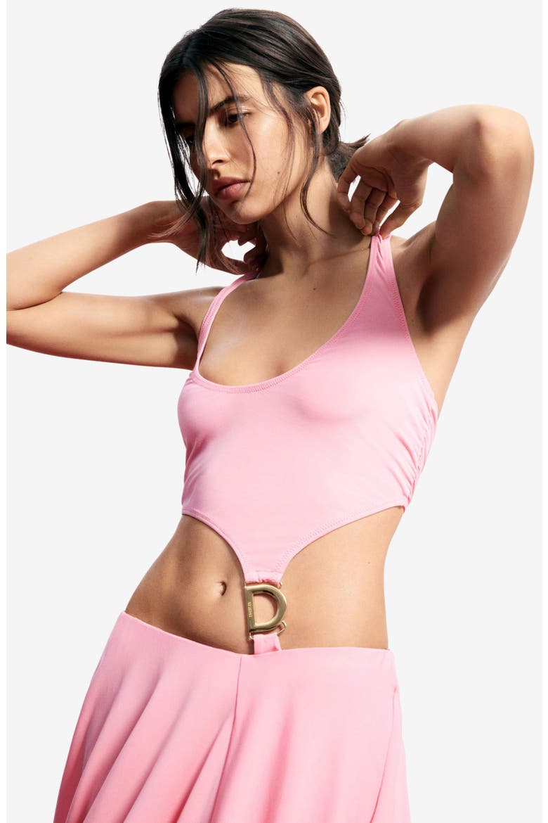 Cutout Halter Dress, Alternate, color, PINK
