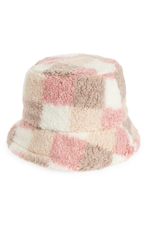 Plaid Fleece Bucket Hat
