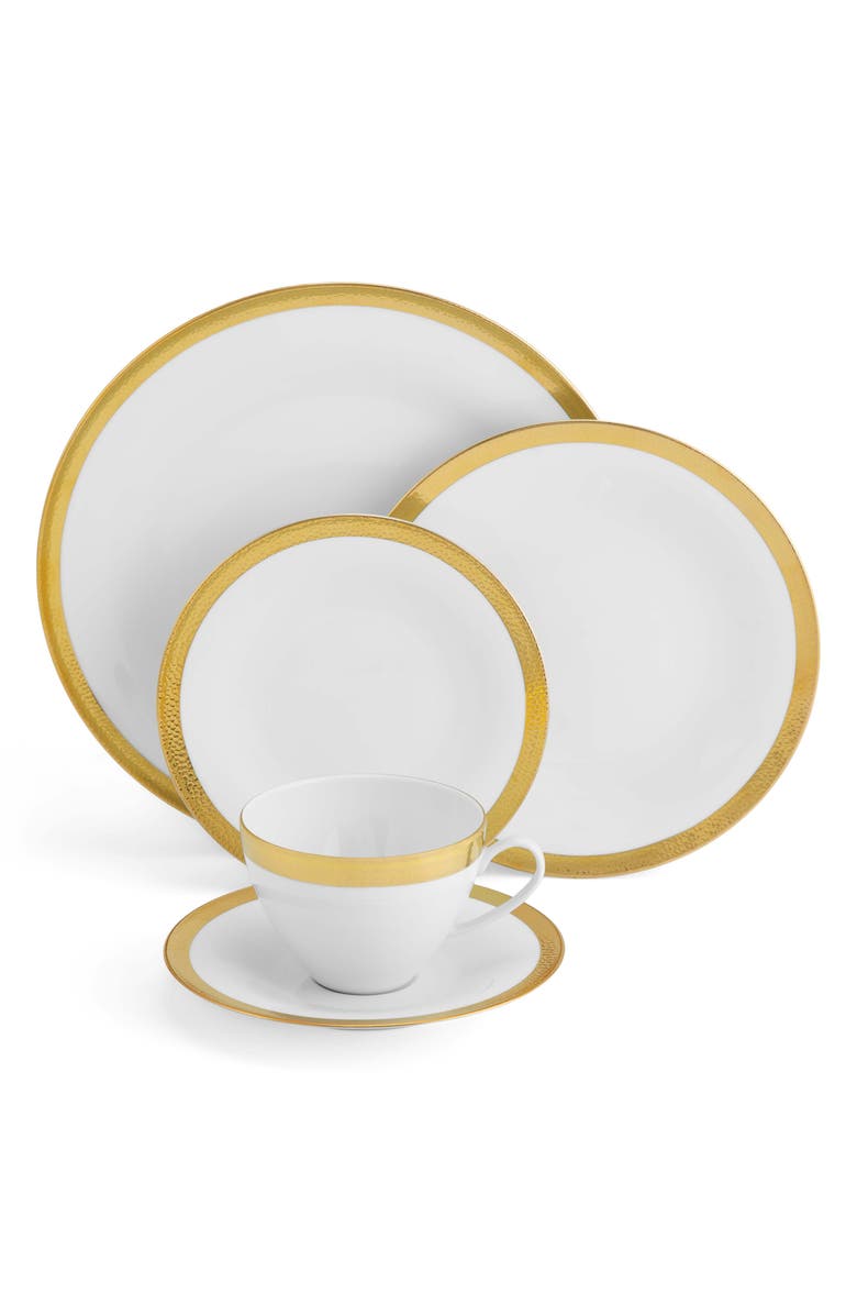Michael Aram Goldsmith 5-Piece Porcelain Place Setting, Alternate, color, White/ Gold