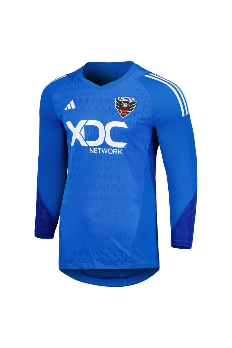 Men's adidas Blue D.C. United 2023 Goalkeeper Long Sleeve Replica Jersey, Alternate, color, Blue