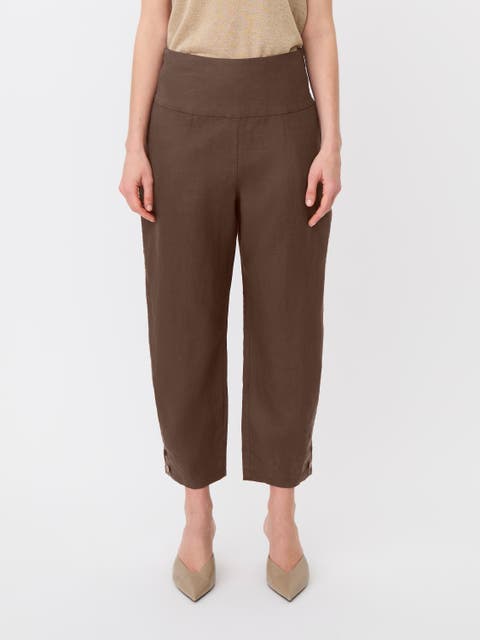 Mapenna Cropped Linen Trousers