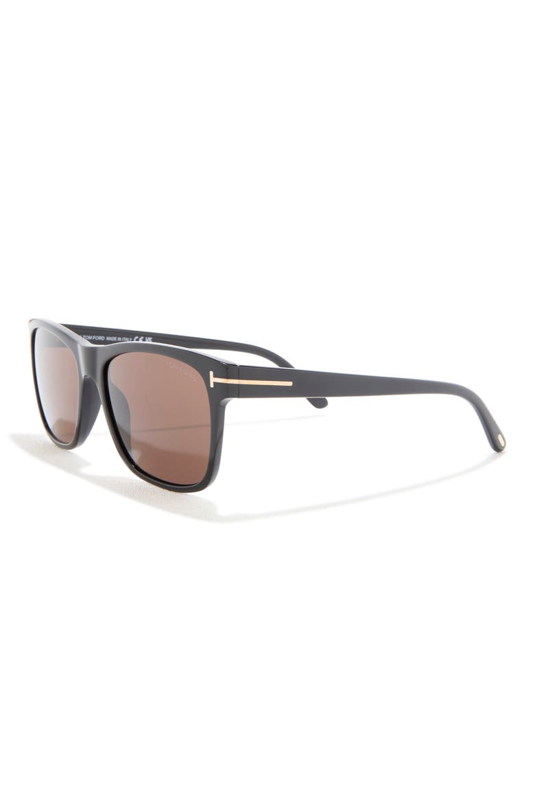 Giulio 59mm Square Sunglasses, Alternate, color, SHINY BLACK / ROVIEX