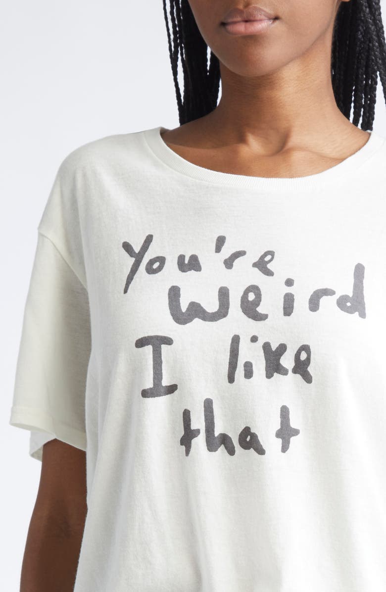 R13 You're Weird Boyfriend Graphic T-Shirt, Alternate, color, Ecru White