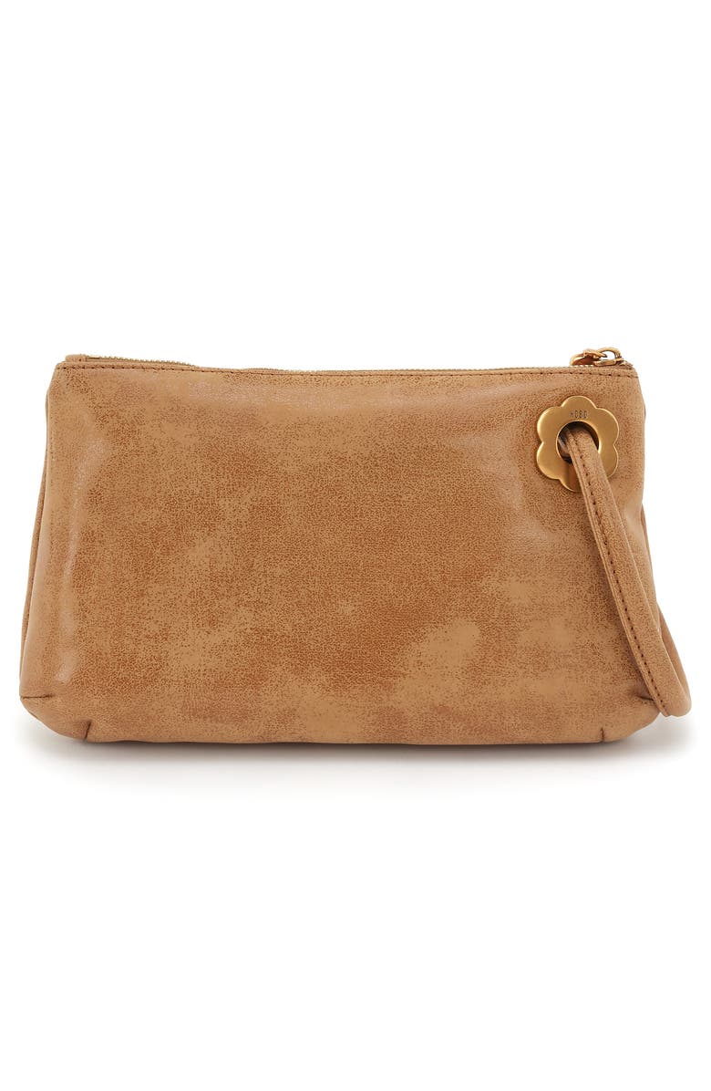 HOBO Large Daisy Daze Leather Wristlet, Alternate, color, Whiskey