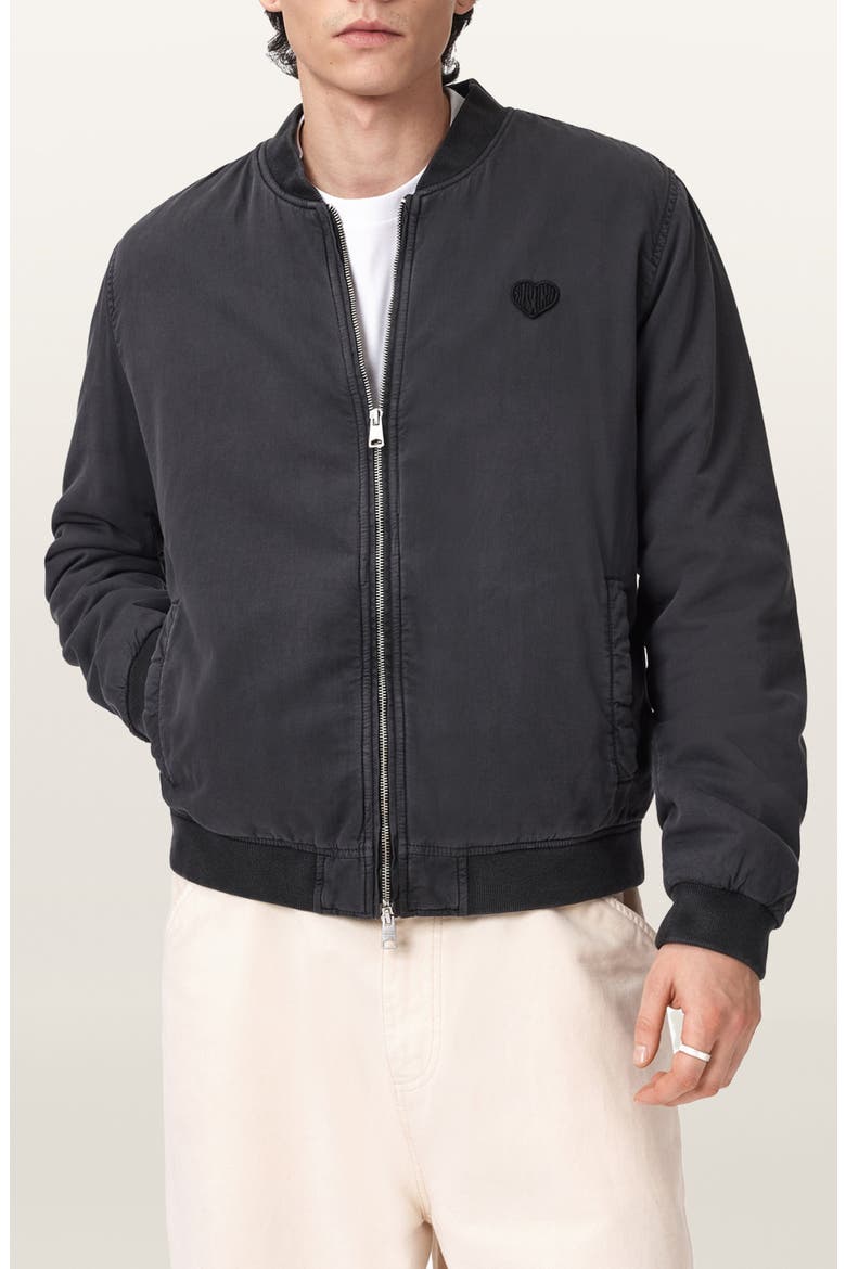 Forres Cotton Twill Bomber Jacket, Main, color, BLAINN BLACK