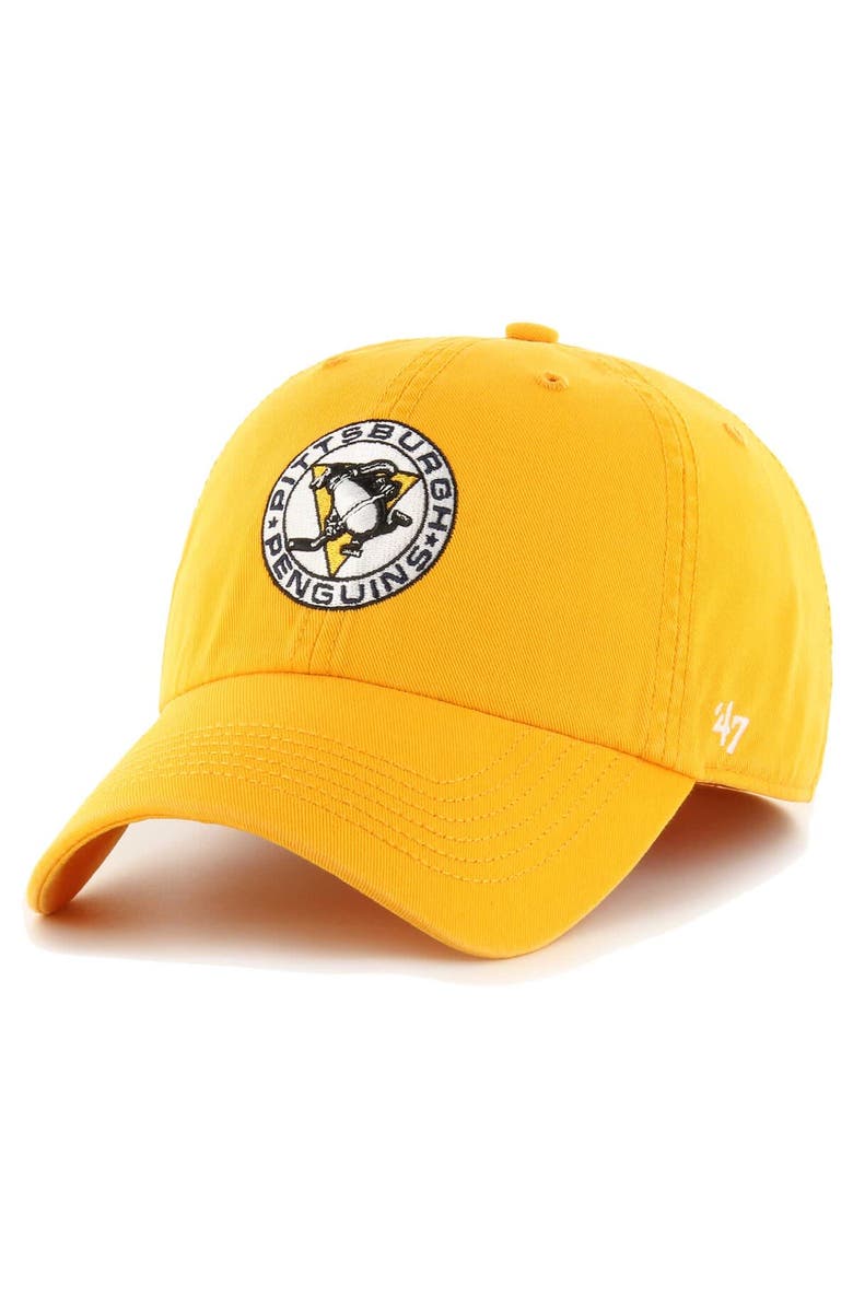'47 Men's '47 Gold Pittsburgh Penguins Vintage Classic Franchise Fitted Hat, Main, color, 
