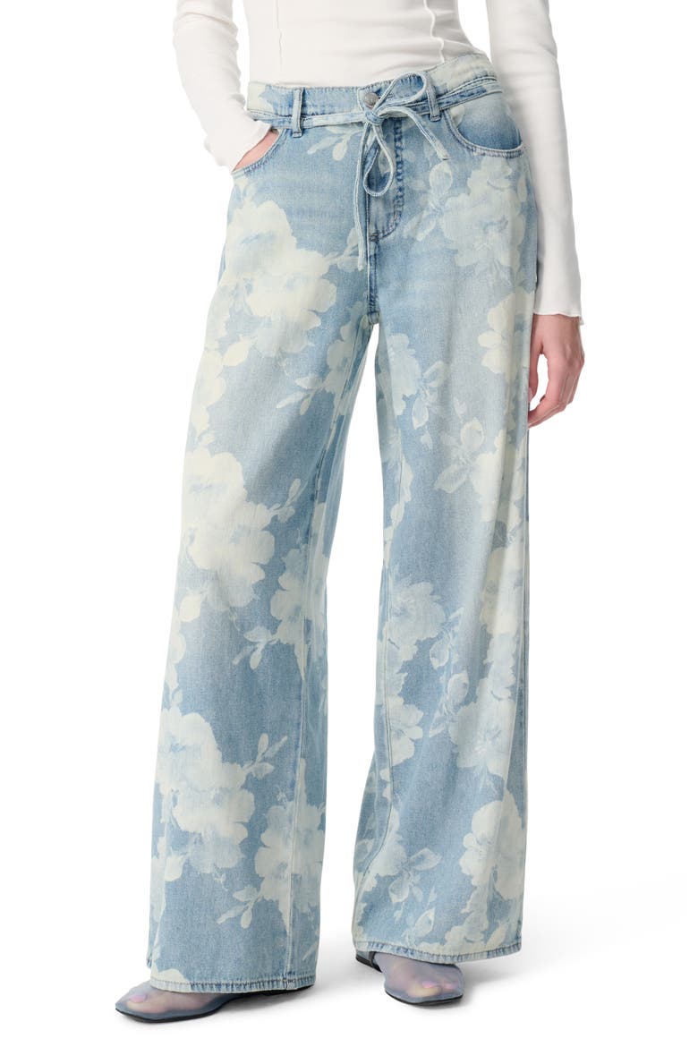 Slouchy Wide Leg Jeans, Main, color, ROSE BOUQUET DISCHAR