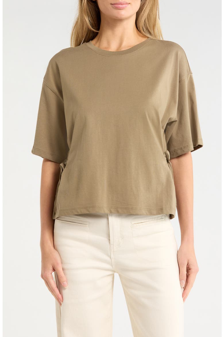 Side Tie T-Shirt, Main, color, COVERT GREEN