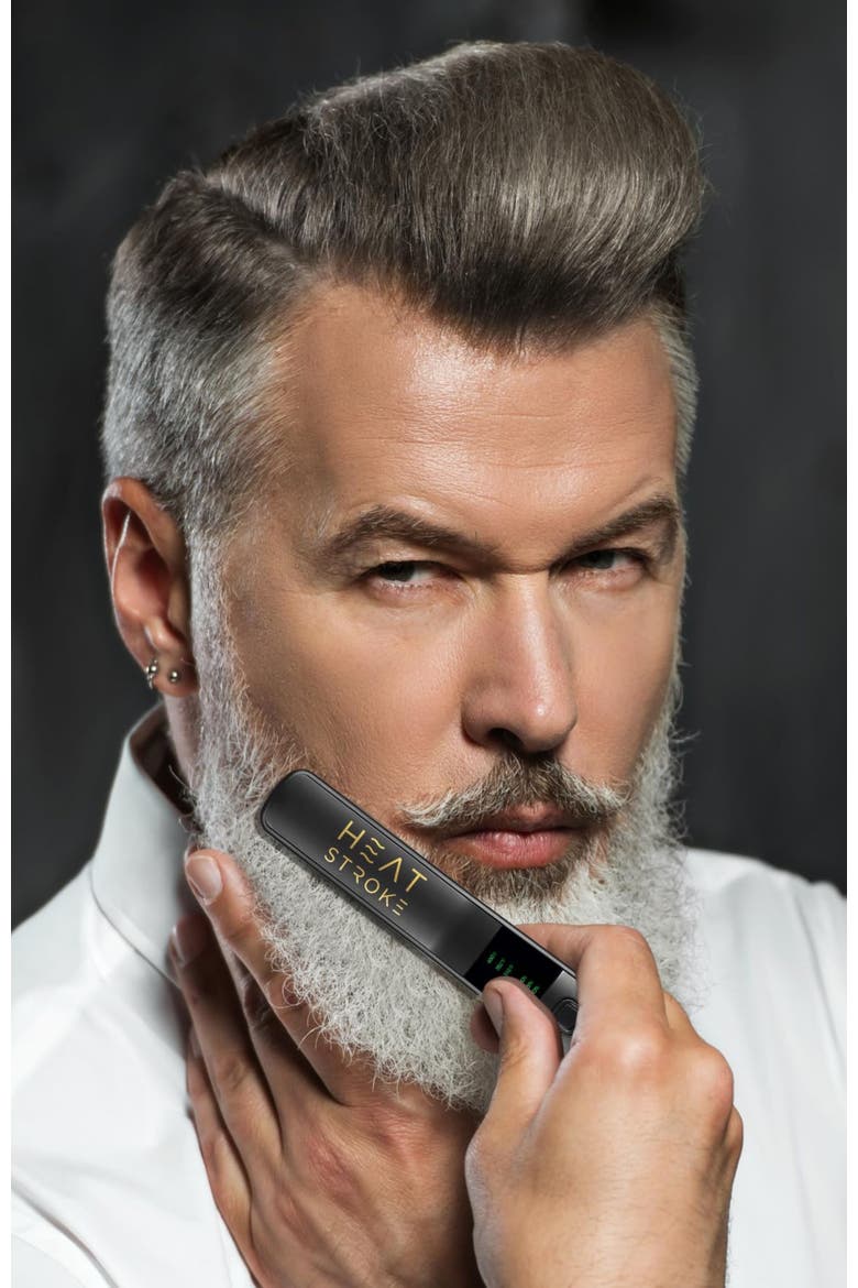 Heat Stroke Cordless Beard and Styling Hot Hair Brush, Alternate, color, Black