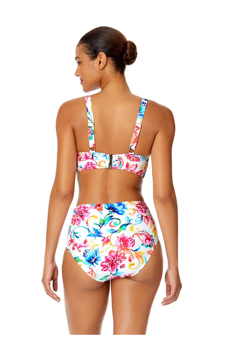 Anne Cole Women's Watercolor Paisley Soft Band Shirred Bralette Bikini Top, Alternate, color, 