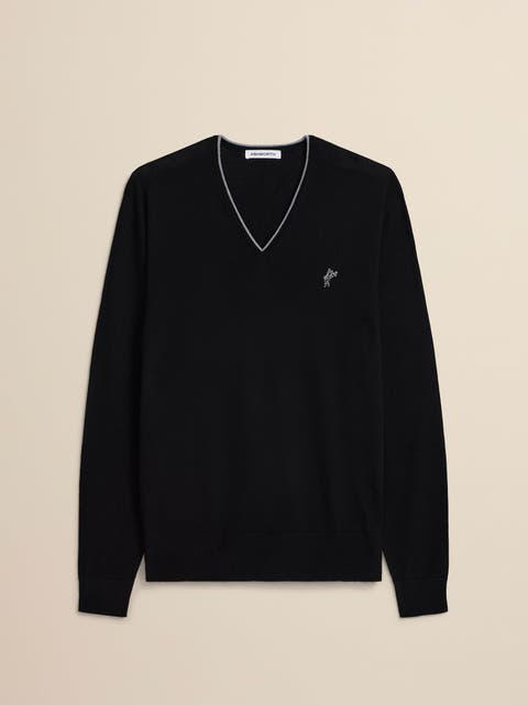 Extrafine Merino Tipped V-Neck