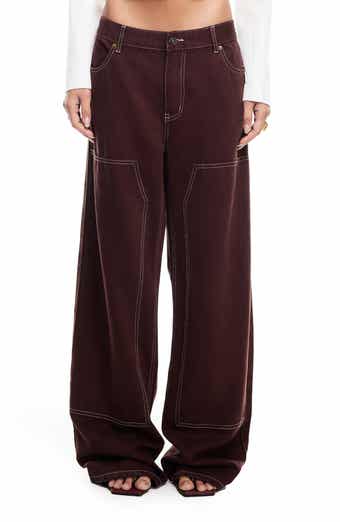 Anchor Contrast Stitch Wide Leg Jeans