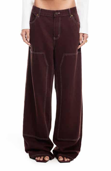 Anchor Contrast Stitch Wide Leg Jeans