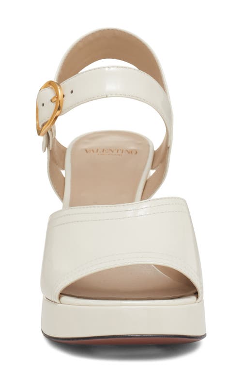 Valentino Sandalo Con Plateau Fawcette In Vitello Abrasivato 100mm