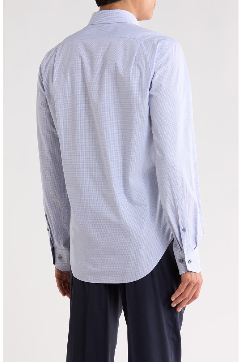 Trim Fit Mini Graph Checked Cotton Shirt, Alternate, color, NAVY