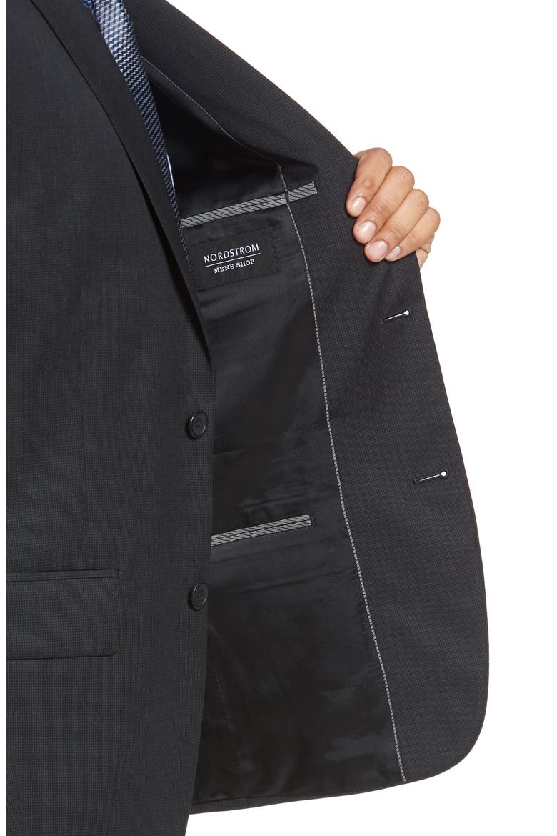 Classic Fit Check Wool Suit, Alternate, color, BLACK