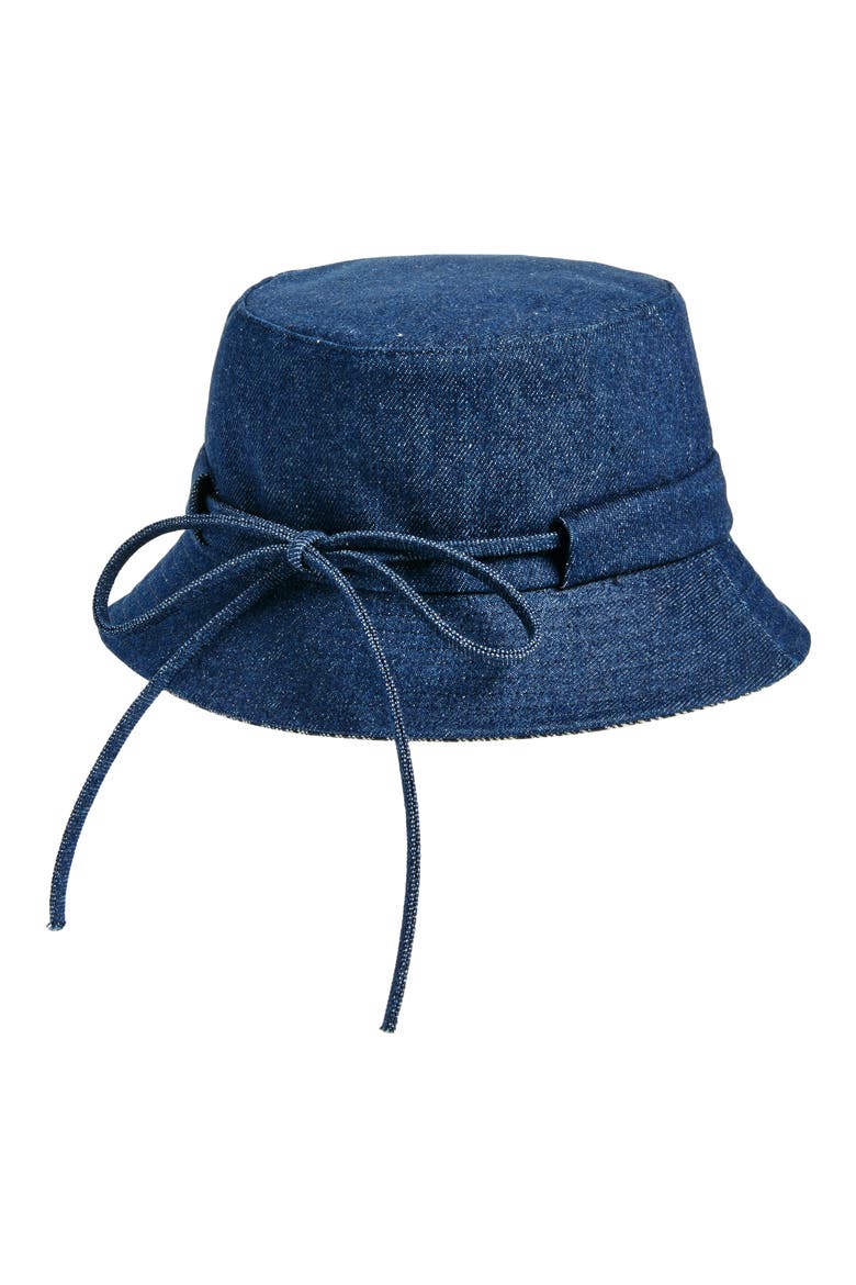 Le Bob Gadjo Denim Bucket Hat, Alternate, color, NAVY/ NAVY STRIPE 38F