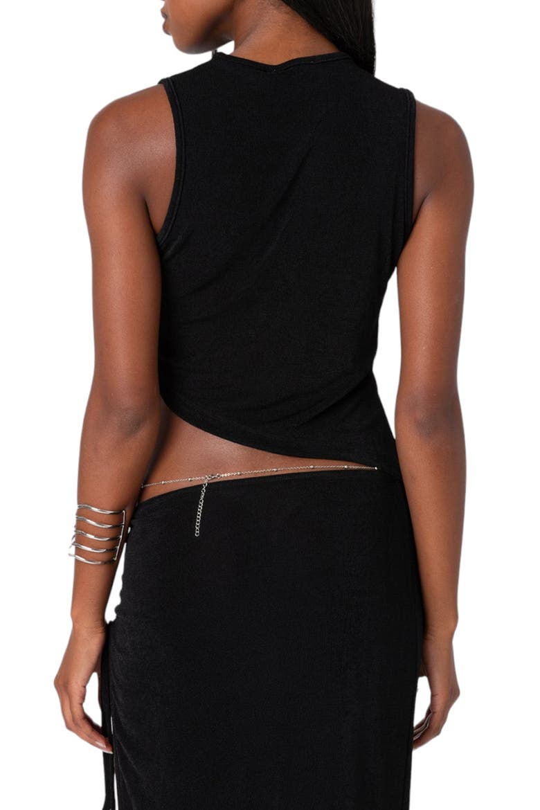 Goldie Asymmetric Cutout Tank Top, Alternate, color, BLACK