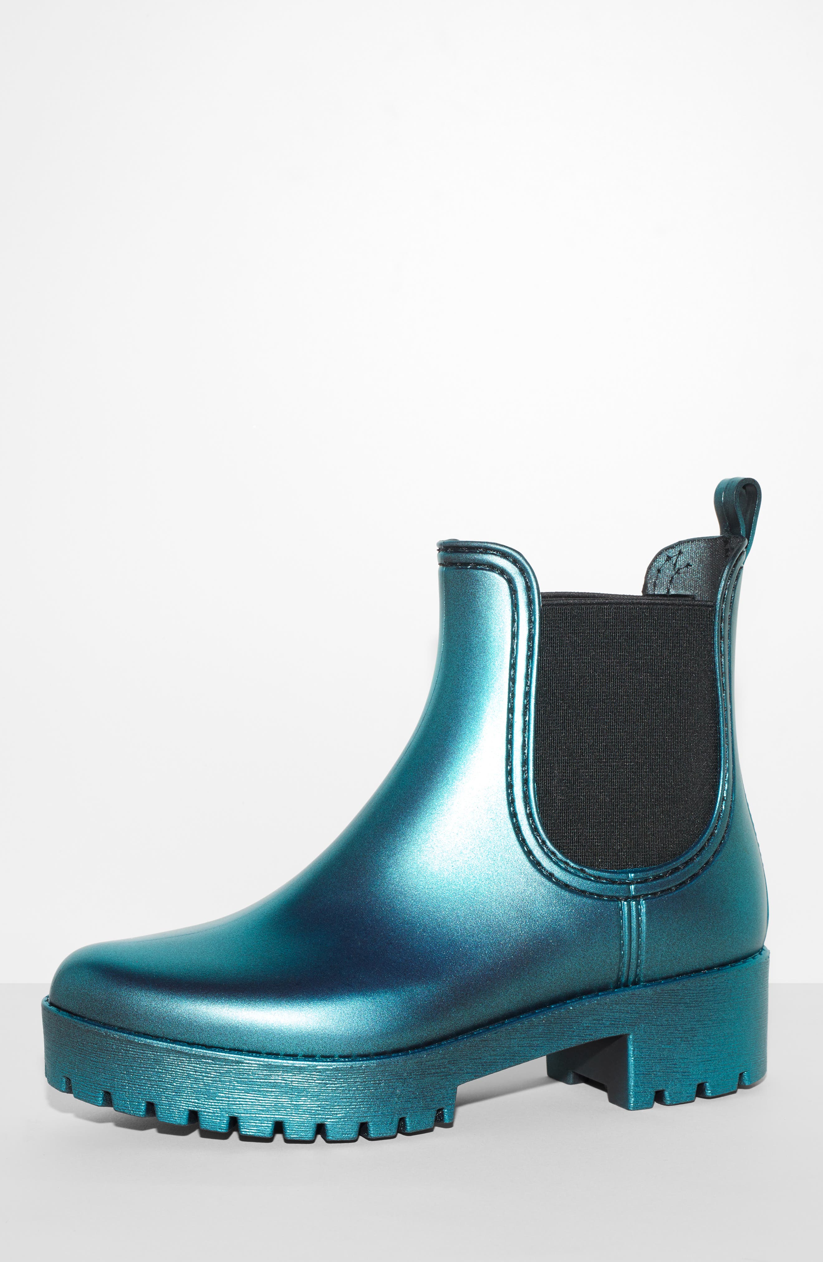 Cloudy Waterproof Chelsea Rain Boot, Alternate, color, BLACK SHINY BLACK