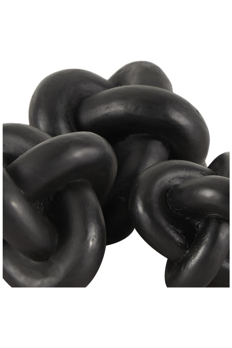Set of 3 Modern Knot Sculptures, Alternate, color, BLACK