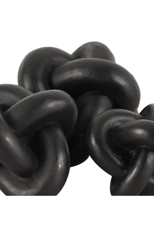 Uma Set Of 3 Modern Knot Sculptures In Black