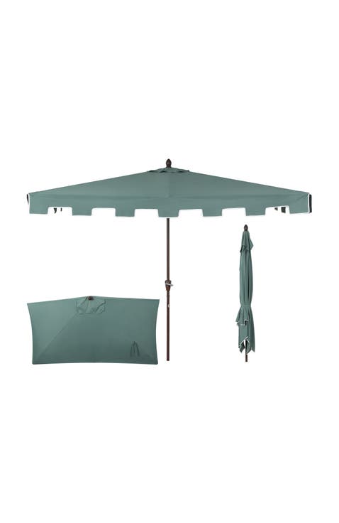 Sidney 9 ft. Classic MidCentury Rectangular Half Market Patio Umbrella with Crank, Wind Vent and UV Protection