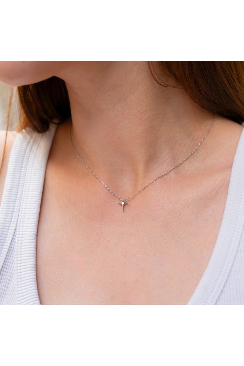 Single Star Necklace Sterling Silver, Alternate, color, Silver