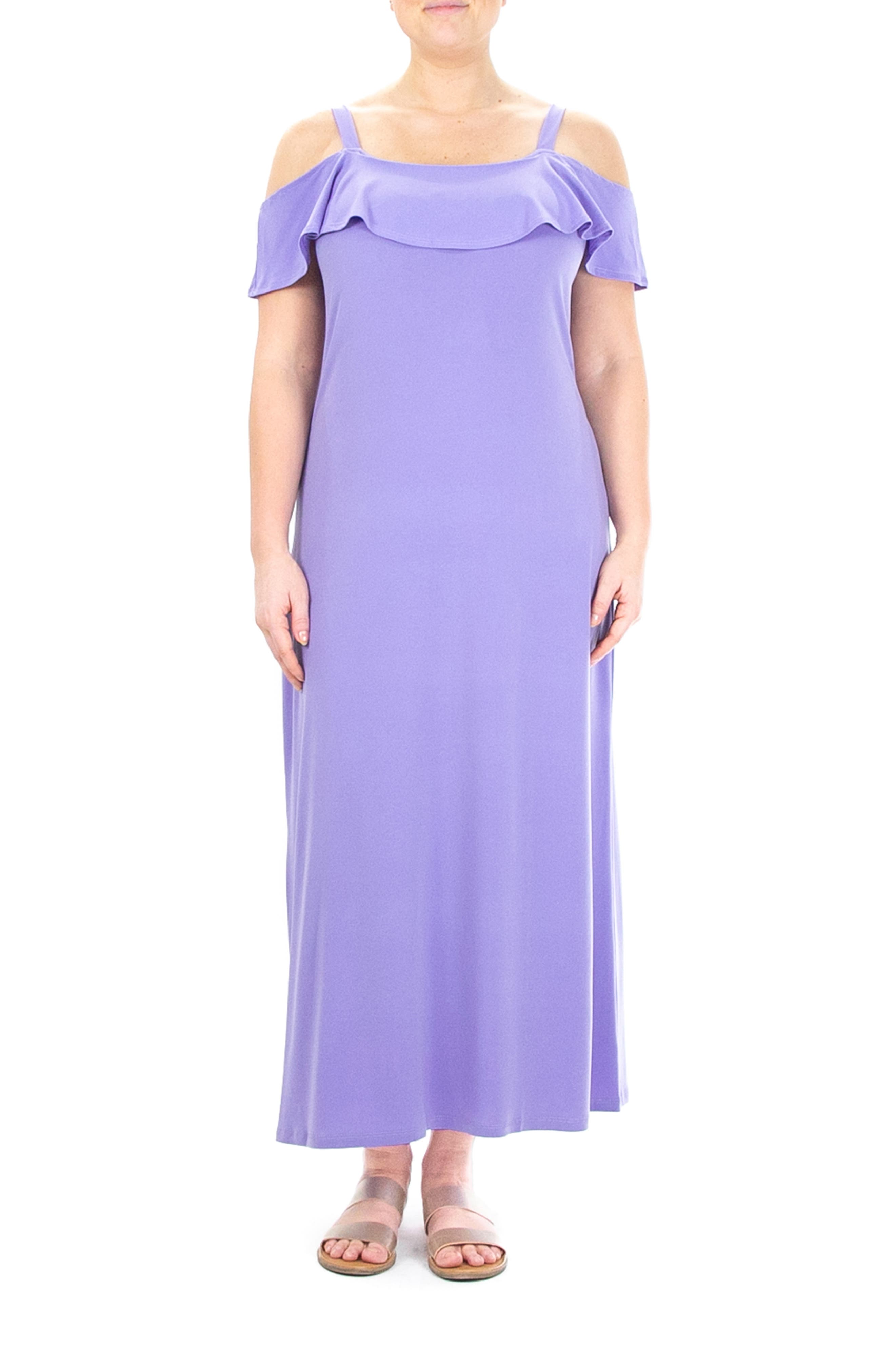 Ruffle Cold Shoulder Maxi Dress - image 3