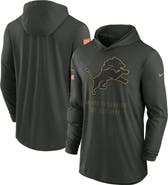 Nike Men's Nike Forest Green Detroit Lions 2025 Salute to Service Sideline Dri-FIT Lightweight Hooded Pullover