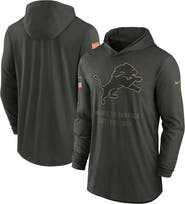 Nike Men's Nike Forest Green Detroit Lions 2025 Salute to Service Sideline Dri-FIT Lightweight Hooded Pullover